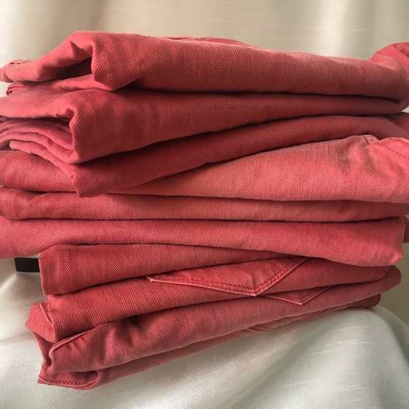 Express Red Distressed Slim Fit  Jeans - Picture 5 of 8